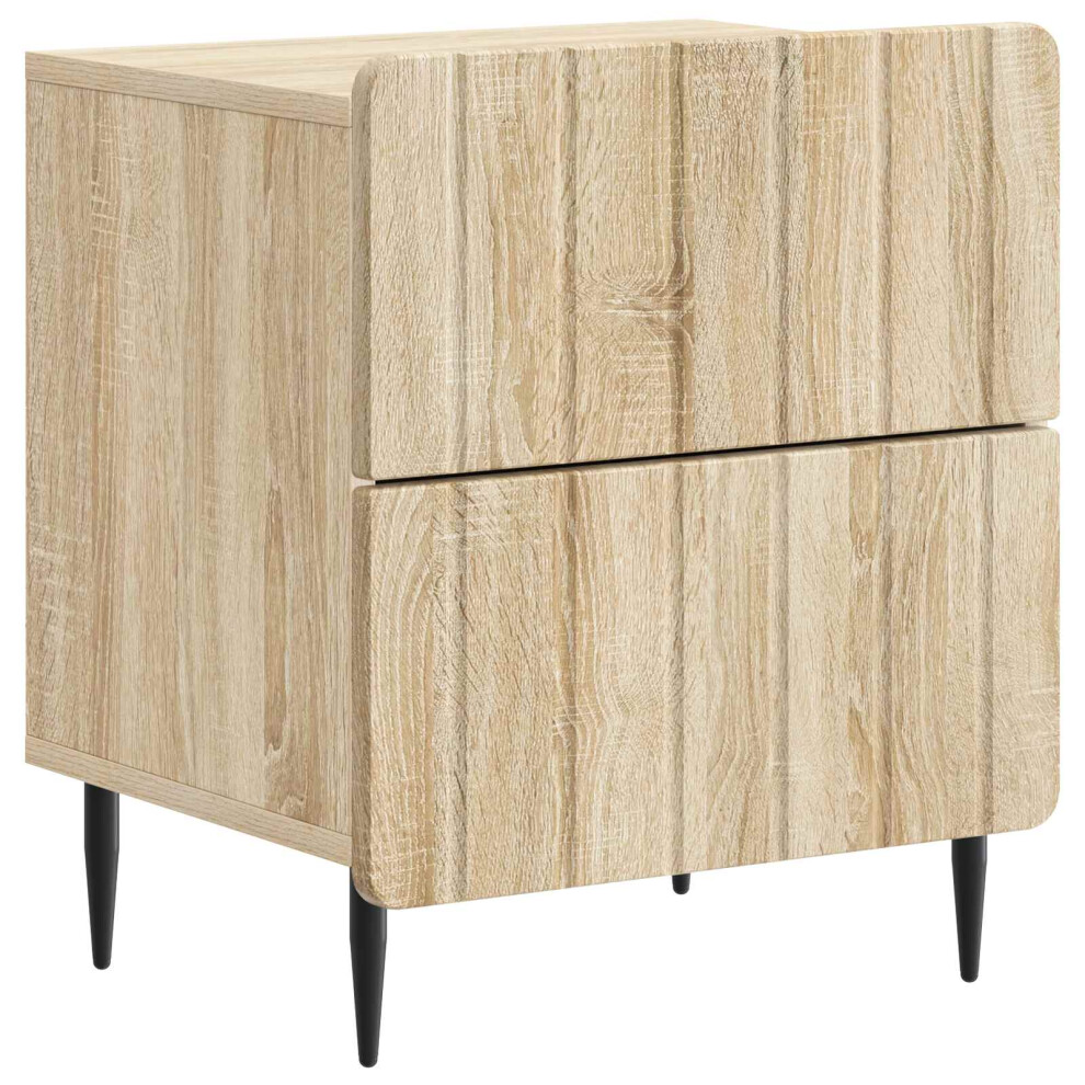 Vidaxl Bedside Cabinet Sonoma Oak 43 X 34.5 X 49.5 Cm Engineered Wood