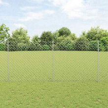 vidaXL Chain Link Fence with Post 10 x 1.4 m Hot-Dip Galvanised Steel