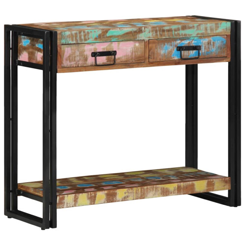VidaXL vidaXL Console Table Multicolour 90 x 33 x 75 cm Solid Reclaim Wood 2