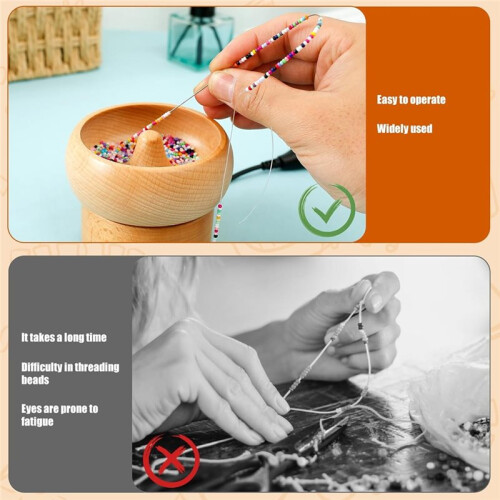 Electric Wooden Bead Spinner USB Powered Spin Beading Bowl Kit Adjustable Speed and Direction Spin Bead Loader 2