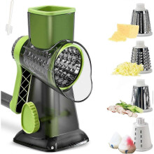 Rotary Cheese Grater 4 in 1 Hand Crank Food Grating for Kitchen with Suction & 4