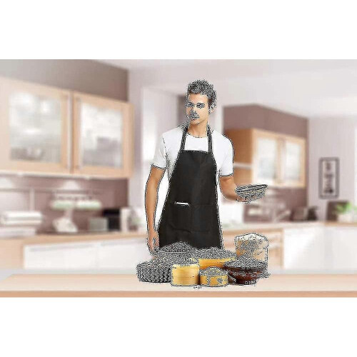 (White) Evago 12 Pack Plain Bib Aprons With 2 Pockets - Black Unisex Commercial Apron Bulk B 2