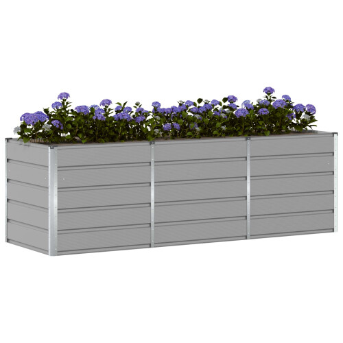 VidaXL vidaXL Planter Light Grey 240 x 80 x 75 cm Steel 2