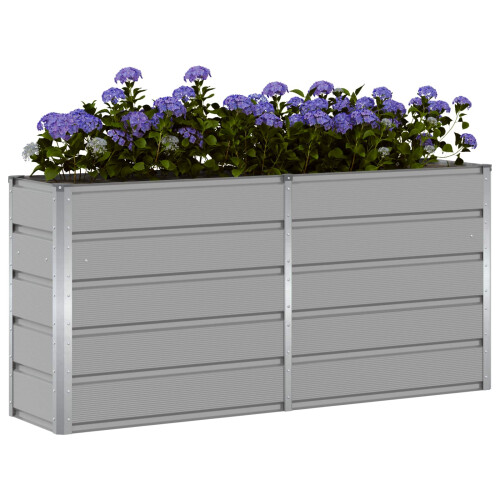 VidaXL vidaXL Planter Light Grey 160 x 40 x 75 cm Steel 2
