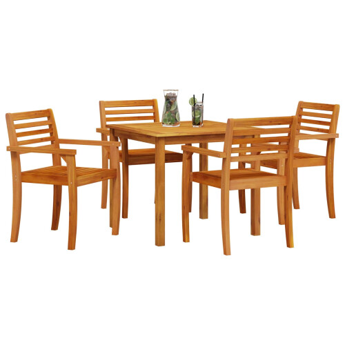VidaXL vidaXL Garden Dining Set 5 pcs Brown Solid Acacia Wood 1