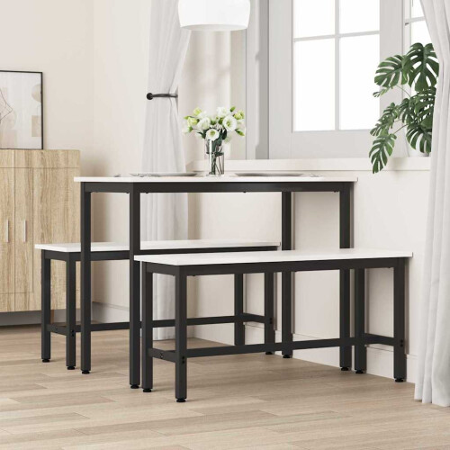 VidaXL vidaXL Dining Bench White 100 x 32.5 x 49 cm Solid pine wood 2