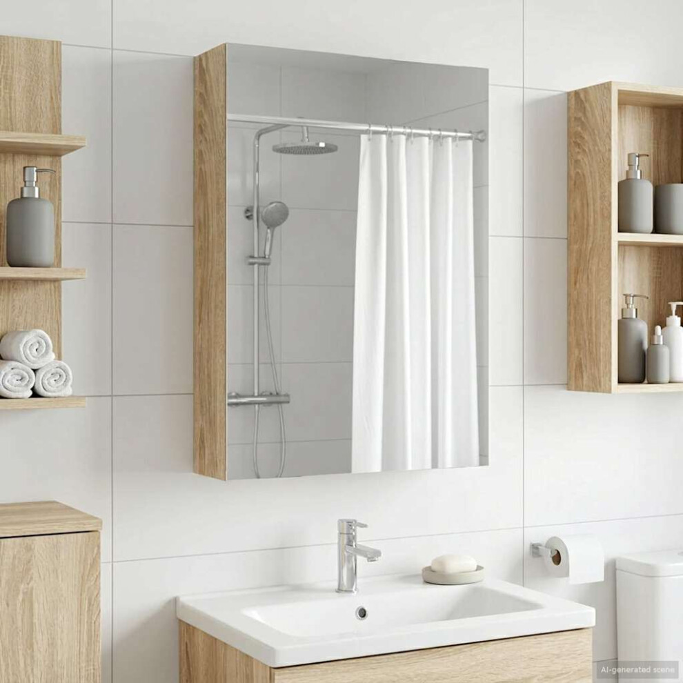 Vidaxl Bathroom Mirror Cabinet Sonoma Oak 40 X 10.5 X 60.5 Cm