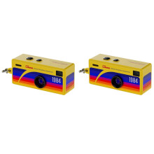 2X Keychain Camera with 32G 0.96 Inch Retro Action Camera Support Memory Card 1080P Yellow