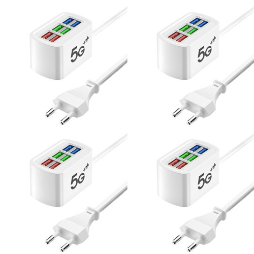 4X USB Power Strip Phone Charger Adapter MultiPort  Socket Wall Charger for   Socket HUB EU PLUG