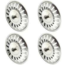 4X Sink Strainer Drain Plug for Basin Stainless Steel Sink Waste Plug Filter Anti-Clogging Floor Drain Drain Filter