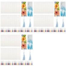 150X Watercolor Paper Blank Bookmarks with Colorful Tassels DIY Book Marks Kit,Bookmark Pad for DIY Classroom