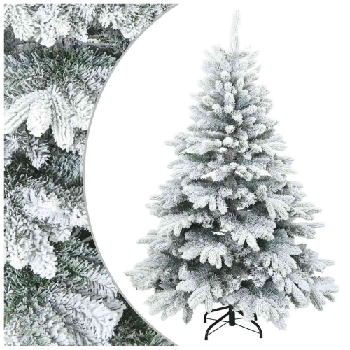 VidaXL vidaXL Artificial Hinged Christmas Tree Snow Flocked White 150 cm 1