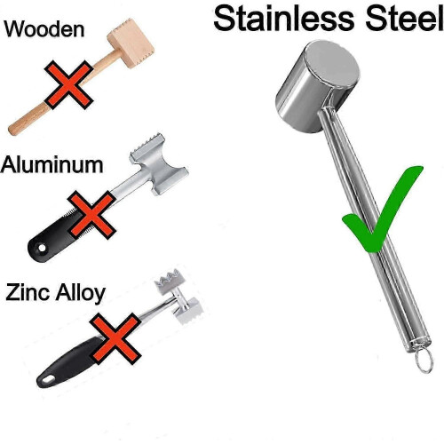 Stainless Steel Meat Tenderizer, Kitchen Meat Hammer Masher 1