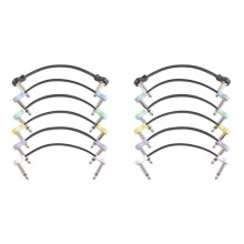 12-Pack 16 cm Gitarreffektpedal Flat Patch-Kablar Instrument Gitarrpedalkabelkontakter Patchkabel Flerfärgad