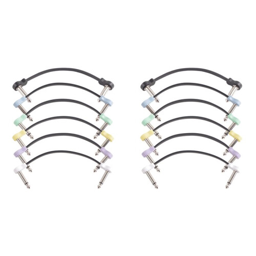 12 Packs 16cm Guitar Effect Pedal Flat Patch Cables Instrument Guitar Pedal Cable Connectors Patch Cable Multicolor 1