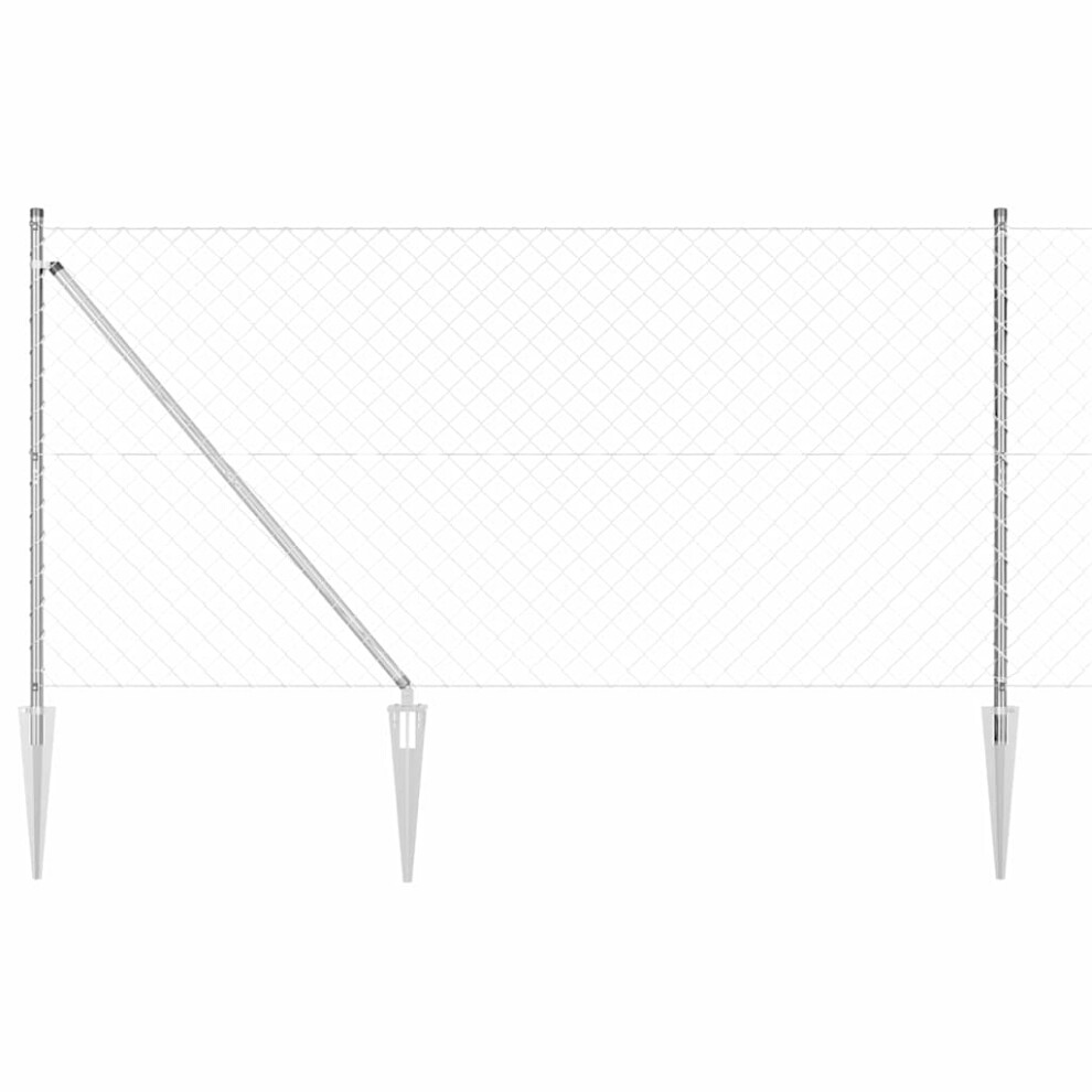 Vidaxl Welded Wire Fence With Spikes 10 X 1.4 M Silver Mesh