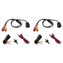 2X Universal 1080P HD Rear View Camera Fisheye Golden Lens 170 Wide Angle Night Vision Parking Guide Lines AHD/CVBS