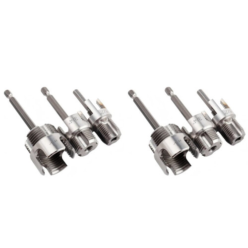 6 Pcs Integrated Internal & External Pipe Threading Tool Dual-Function for 1/2 Inch & 3/4 Inch& 1 Inch PVC