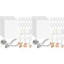Kit Dink da 282 Pezzi con 40 Fogli di Carta Termoretraibile e 242 Portachiavi Accessori per Bambini e Adulti Fai da Te