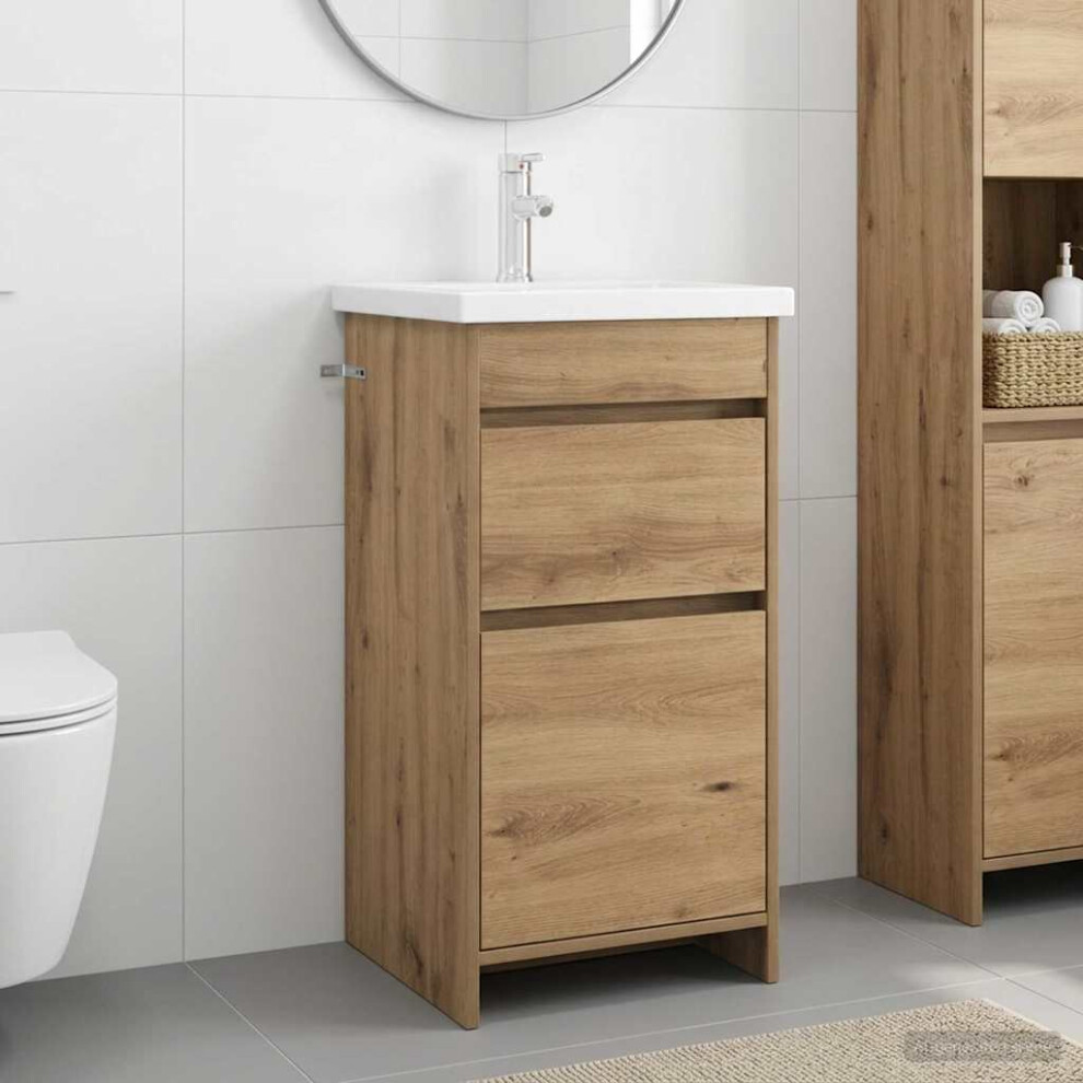 Vidaxl Bathroom Vanity With Sink Artisan Oak 42 X 40 X 84.5 Cm