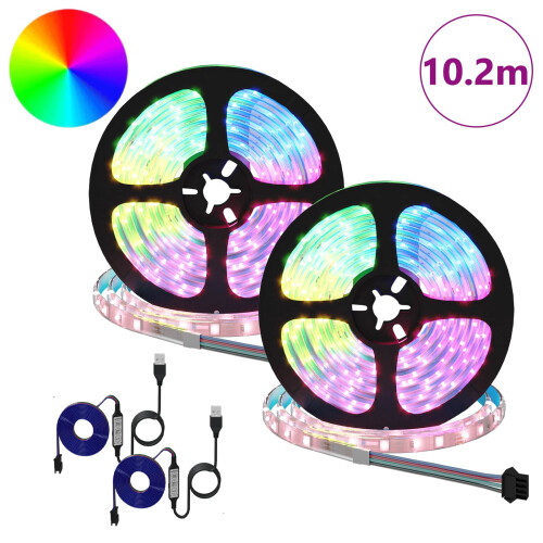VidaXL vidaXL LED-Streifen 2 stk. Schwarz und Transparent 1