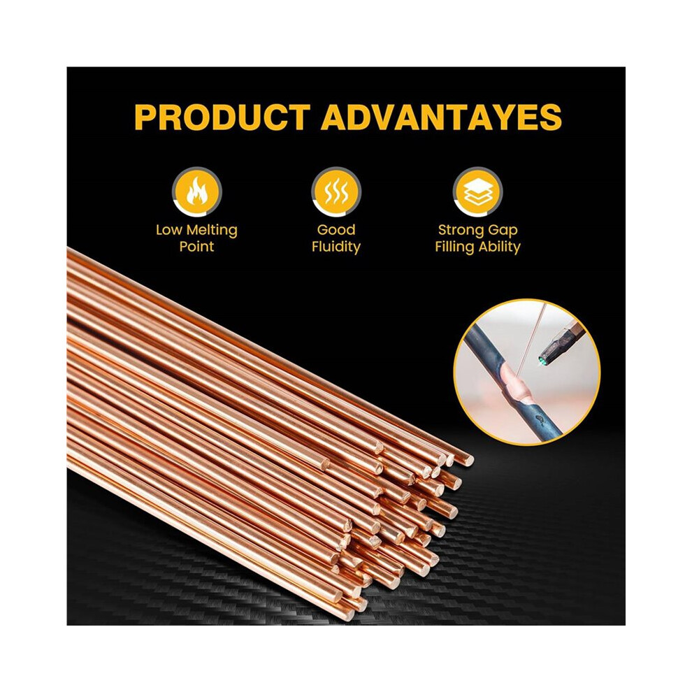 80 Pcs Copper Brazing Rods Brass Brazing Rods For Air Conditioning, Refrigeration, Electrical Machines Hvac 6033019170291