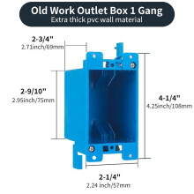20-Pack Single Gang Electrical Outlet Box, Old Work Box,14 Cubic Inch, Ideal for Residential and Commercial Applications