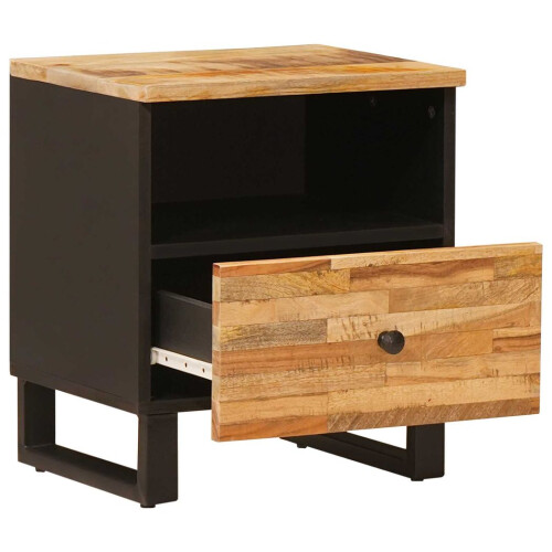 VidaXL vidaXL Bed cabinet with Drawer Brown 40 x 33 x 46 cm Solid Mango Wood 1