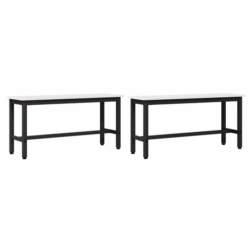 VidaXL vidaXL Dining Bench 2 pcs White 100 x 32.5 x 49 cm Solid pine wood 1