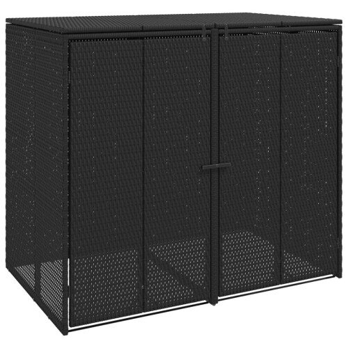 VidaXL vidaXL Box Garbage Bin Box 2 pcs Black 130 x 80 x 115 cm Polyethylene 1
