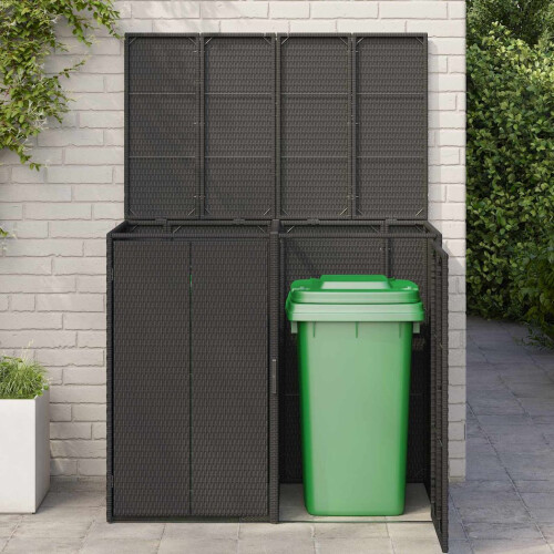VidaXL vidaXL Box Garbage Bin Box 2 pcs Black 130 x 80 x 115 cm Polyethylene 2