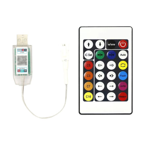 2X Controller LED Musicale, Controller di Luci In Pelle Colorata, 24 Tasti, Versatile Ed Efficiente 1
