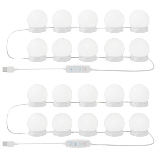 VidaXL vidaXL Mirror Lights 2 pcs White 4.5 x 4.5 x 4.8 cm Plastic 1