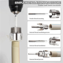 6 Pcs Integrated Internal & External Pipe Threading Tool Dual-Function for 1/2 Inch & 3/4 Inch& 1 Inch PVC
