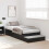 VidaXL vidaXL Storage Bed Frame with Drawer Black Oak 100 cm Engineered Wood 4