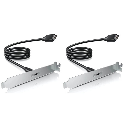 2X 20Gbps USB 3.2 Adapter, Motherboard Header Extension Cable,USB-C to USB3.2 Type-E Key-A 20-Pin Connector PCIe Bracket