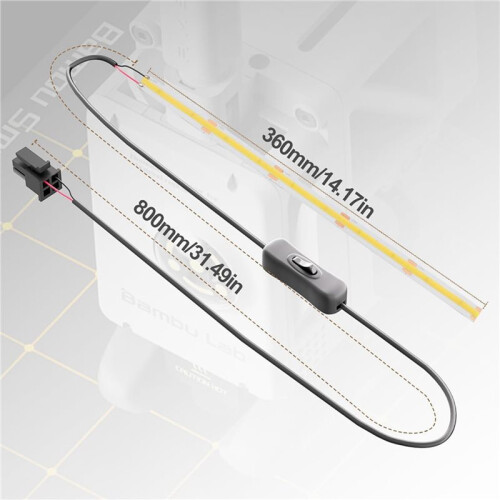 2X 3D Printer Accessories 24V COB Light Bar Kit for  A1 Accessories: COB Light Bar with