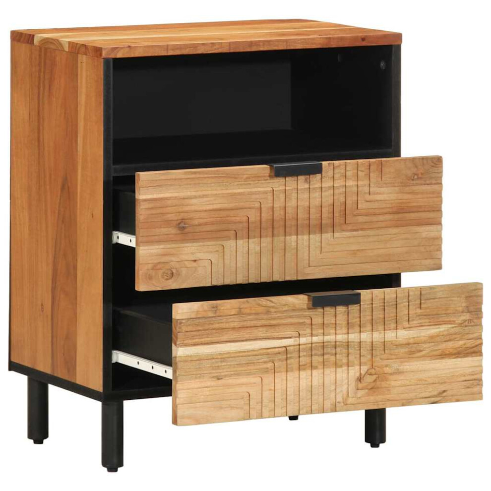 Vidaxl Bed Cabinet Brown 50 X 33 X 62 Cm Solid Acacia Wood