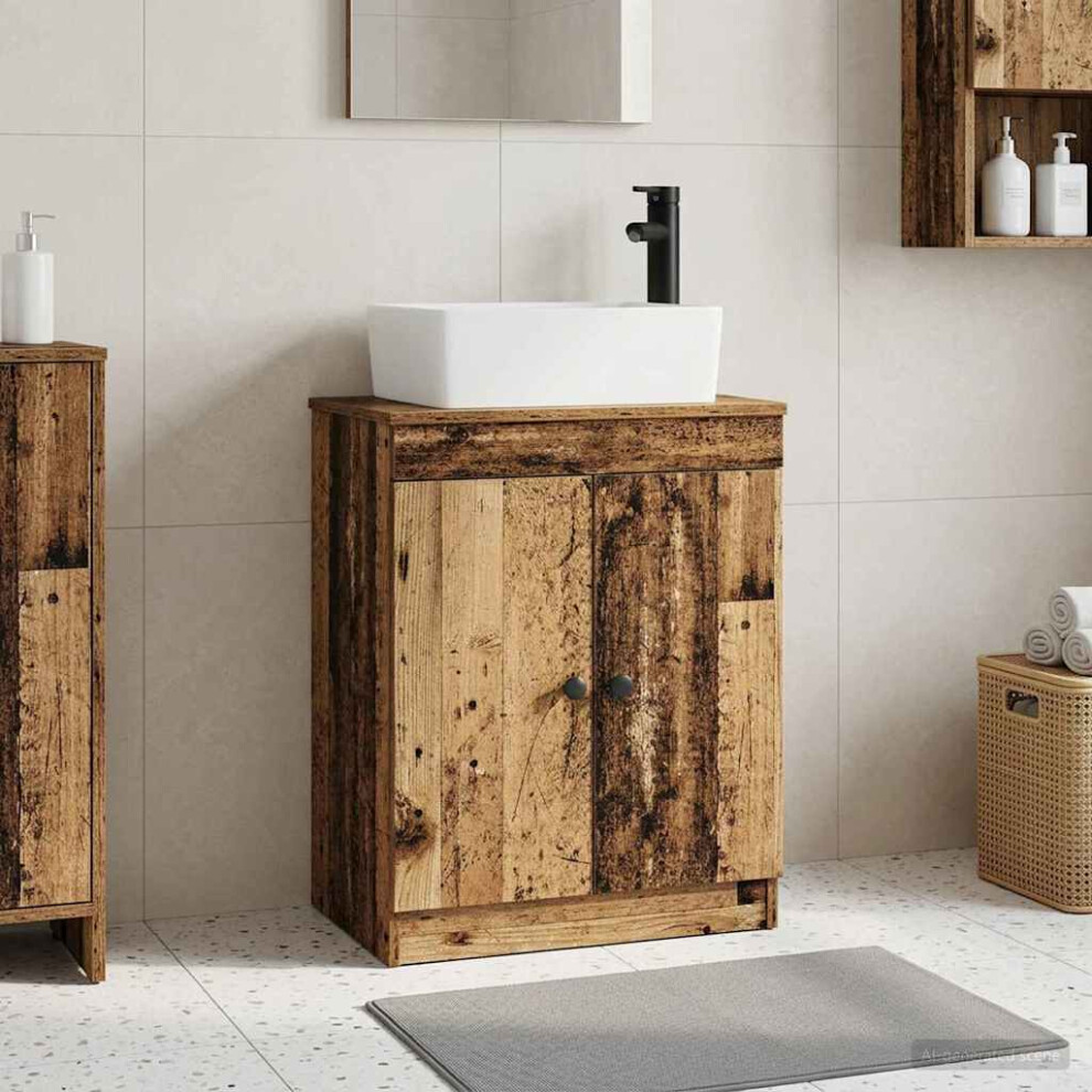 Vidaxl Bathroom Vanity With Sink Old Wood 54 X 35 X 83 Cm