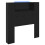 VidaXL vidaXL Storage Headboard with LED Black Oak Engineered Wood 2