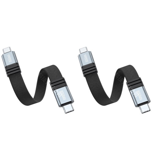 2X USB4 Dual Type-C Full-Function Data Cable 80Gbps Power Bank Short  PD240W Fast Charge 15cm Braided Process