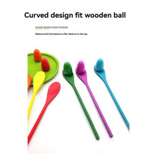 2X Wooden Egg Spoon Race Game Sets Balance Stick Relay Race for Kids Easter Eggs Hunt Outdoor Lawn Sports Teaching Tools