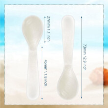 Juego de 40 Cucharas para Caviar de Nácar con Mango Redondo Artesanal para Caviar, Huevos, Helado y Café.