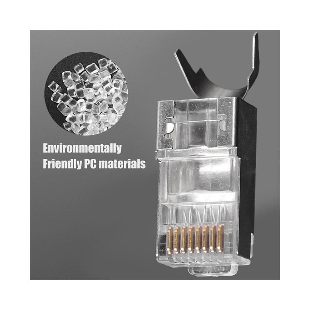 40Pcs Cat7 Metal Shielded Rj45 Connector Ethernet Cable Plug Cat 7 Shielded Rj45 Connector 6033674314191