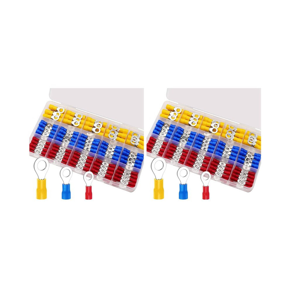 500Pcs Insulated Wire Connectors Crimp Terminal Kit O-Type Wire Lug Pvc Round Ring Cold-Press Pre-Insulated Terminal 6032703548927