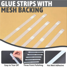 120 Pcs Glue Strips with Mesh Backing, 3/5 Inch Thermal Glue Strips for Book-Binding Repair for 101-130 Sheet Capacity