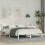 VidaXL vidaXL Bed Frame with Headboard White 120 x 190 cm Solid Pine Wood 1