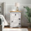 VidaXL vidaXL Bedside Table Corona White 45 x 35 x 64 cm Solid Pine Wood 1