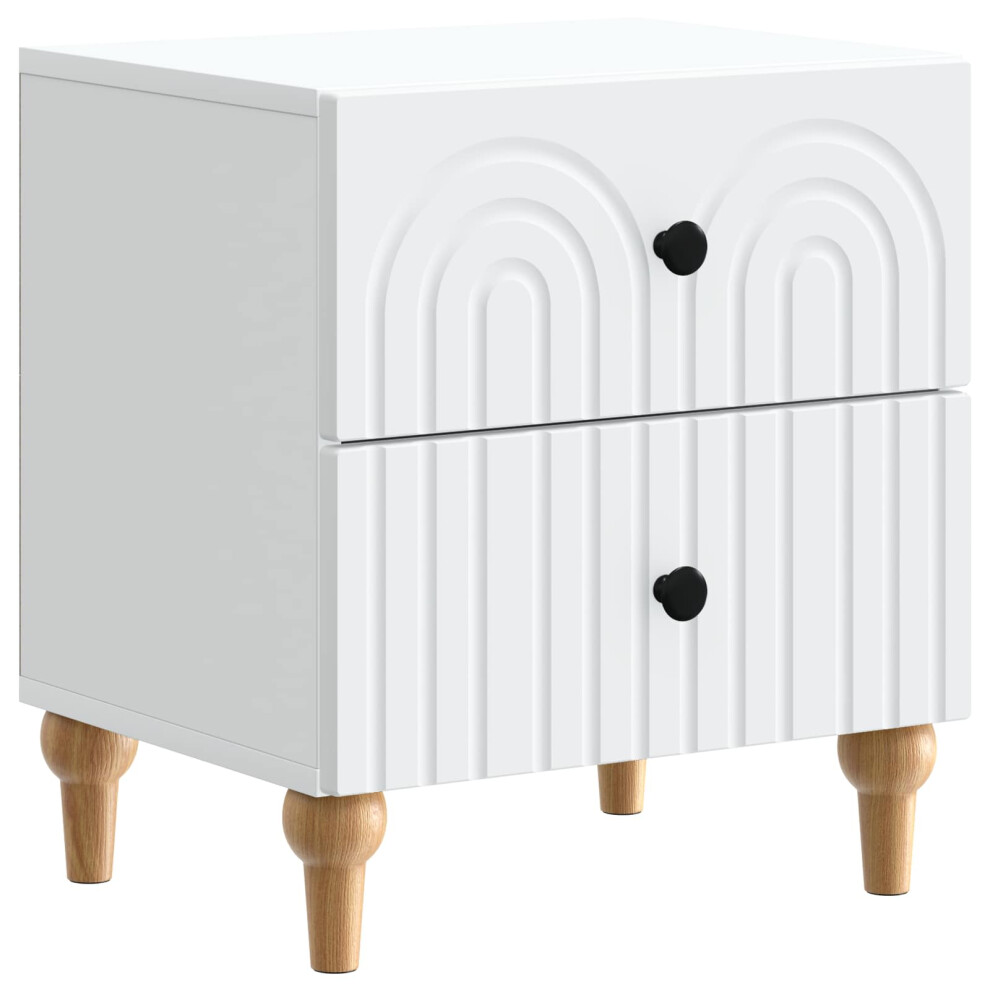 Vidaxl Bedside Cabinet White 43 X 34.5 X 48 Cm Engineered Wood