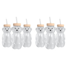 Honey Bear Trinkbecher mit Strohhalm für Babys, 237 Ml HoneyBear Becher mit Deckel, 6er-Pack Therapie-Lern-Trinkhalm HoneyBear, Babyflaschen-Set